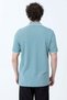 Men's Polo Collar Lily Embroidered 100% Cotton T-Shirt Light Blue White - 26Y 2118 - 7