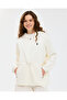S2610026 W Soft Touch Full Zip Zippered Hooded Women's Sweatshirt White