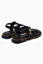 Maggy Black Cross-Strapped Women's Sandals - 5