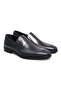 Dark Blue Color Laceless Genuine Leather Men's Shoes