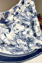 Soft Textured Printed Blue French Pattern Round Kitchen Living Room Garden Balcony Tablecloth 160X160 - 3