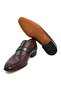 Brown Laceless Genuine Leather Men's Shoes - 3