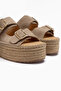 Janika Genuine Leather Beige Suede Straw Sole Women's Slippers - 4