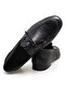 Black Color Laceless Genuine Leather Men's Shoes - 2