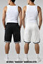 2-Pack Men's Shorts with Striped Cuffs and Slits, with Pockets, Vorteks Fabric, Summer Style