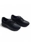 Women's Black Lace-Up Thick Flat Sole Comfortable Daily Sports Shoes - 8