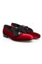 Red Color Laceless Genuine Leather Velvet Leather Sole Men's Shoes