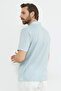 Patterned Single Pocket Polo Collar T-Shirt - 6