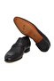 Black Color Laceless Genuine Leather Leather Sole Men's Shoes - 3