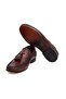 Brown Laceless Genuine Leather Men's Shoes - 3