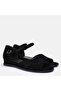 Large Size Women's Genuine Leather Suede Sandals 41-42-43-44 Black Suede - 2
