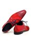 Red Color Lace-Up Genuine Leather Leather Sole Men's Shoes - 2