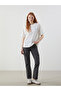 Lcw Vision Ecru Crew Neck Printed Oversize Women's T-Shirt S5Gf08Z8Nvy25 - 2