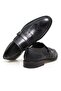 Black Color Laceless Genuine Leather Leather Sole Men's Shoes - 2