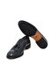 Dark Blue Color Laceless Genuine Leather Men's Shoes - 3