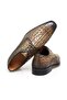 Green Color Lace-Up Genuine Leather Men's Shoes - 2