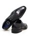 Black Color Lace-Up Genuine Leather Leather Sole Men's Shoes - 2