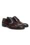 Burgundy Color Lace-Up Genuine Leather Leather Sole Men's Shoes
