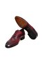 Burgundy Color Lace-Up Genuine Leather Men's Shoes - 3