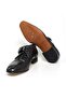 Black Color Laceless Genuine Leather Men's Shoes - 3