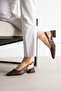 5cm Women's Heeled Shoes Tesla Skin Brown - 6