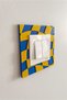Team Colors Checkered Patterned Colorful Decorative Socket Ornament - Yellow Navy Blue - Compatible with 8.5cm Sockets - 4