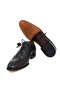 Black Color Lace-Up Genuine Leather Men's Shoes - 3