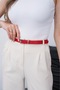 Women's Basic Red Silver Buckle Belt Trouser Belt Dress Belt Shirt Belt Jacket Belt - 4