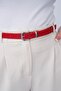 Women's Basic Red Silver Buckle Belt Trouser Belt Dress Belt Shirt Belt Jacket Belt - 7