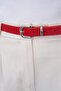 Women's Basic Red Silver Buckle Belt Trouser Belt Dress Belt Shirt Belt Jacket Belt - 3
