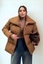 Women's Coat Inflatable Women's Coat Stand Collar Seasonal Stylish Bomber Camel Women's Coat - 2