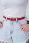 Women's Basic Red Belt Trouser Belt Dress Belt Shirt Belt Coat Belt - 8