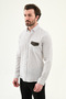 Striped Slim Fit Pocket Detailed Long Sleeve Linen Men's Shirt Black - 27138.26Y - 3