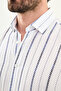 Striped Slim Fit Long Sleeve Men's Shirt White-Navy Blue - 27130.26Y - 2