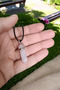 Pink Quartz Stone Natural Stone Pendant Precious Stone Pendant Nail Cut Pendant Souvenir Gift Lover's Pendant - 2