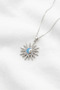 Sun Moon and Star Model Blue Zircon Stone Stainless Steel Silver Color Women's Necklace
