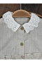 Muslin Collar, Laced Front, Buttoned Bottom, Summer Baby Girl Jumpsuit - 3