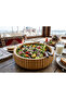 Bamboo Striped Bowl, Large Size 22*6cm Fruit Bowl Bread Bowl Salad Appetizer Bamboo Bowl Presentation Tray 22 cm - 4