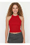 Women's Ribbed Halter Neck Crop Blouse - 4