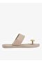 Look Sardenha Women's With Printed Sole Single Strap Sandals-Beige, size-37