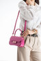 Nçs Fuchsia Covered Baguette Crossbody Women's Bag - 3