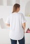 Women's V-Neck Plus Size T-Shirt with Slit and Stitched Hem - 3