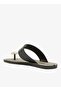 Look Sardenha Women's With Printed Sole Single Strap Sandals-Black/Gold, size-37 - 2