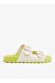 Folk Women's Birken Style Sandal With Adjustable Strap-Yellow/White, size-41