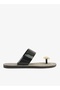Look Sardenha Women's With Printed Sole Single Strap Sandals-Black/Gold, size-37