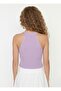Women's Ribbed Halter Neck Crop Blouse - 5