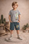 Boy's Summer 2-Piece Set Comfortable Stylish Daily Combination Set with Shorts