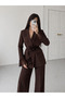 Floral Lace-Up Sleeves Tulle Blazer Suit