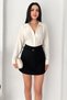 Women's Shorts Skirt – High Waist Belt Detailed Mini Shorts Skirt - 3