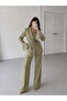 Floral Lace-Up Sleeves Tulle Blazer Suit - 3